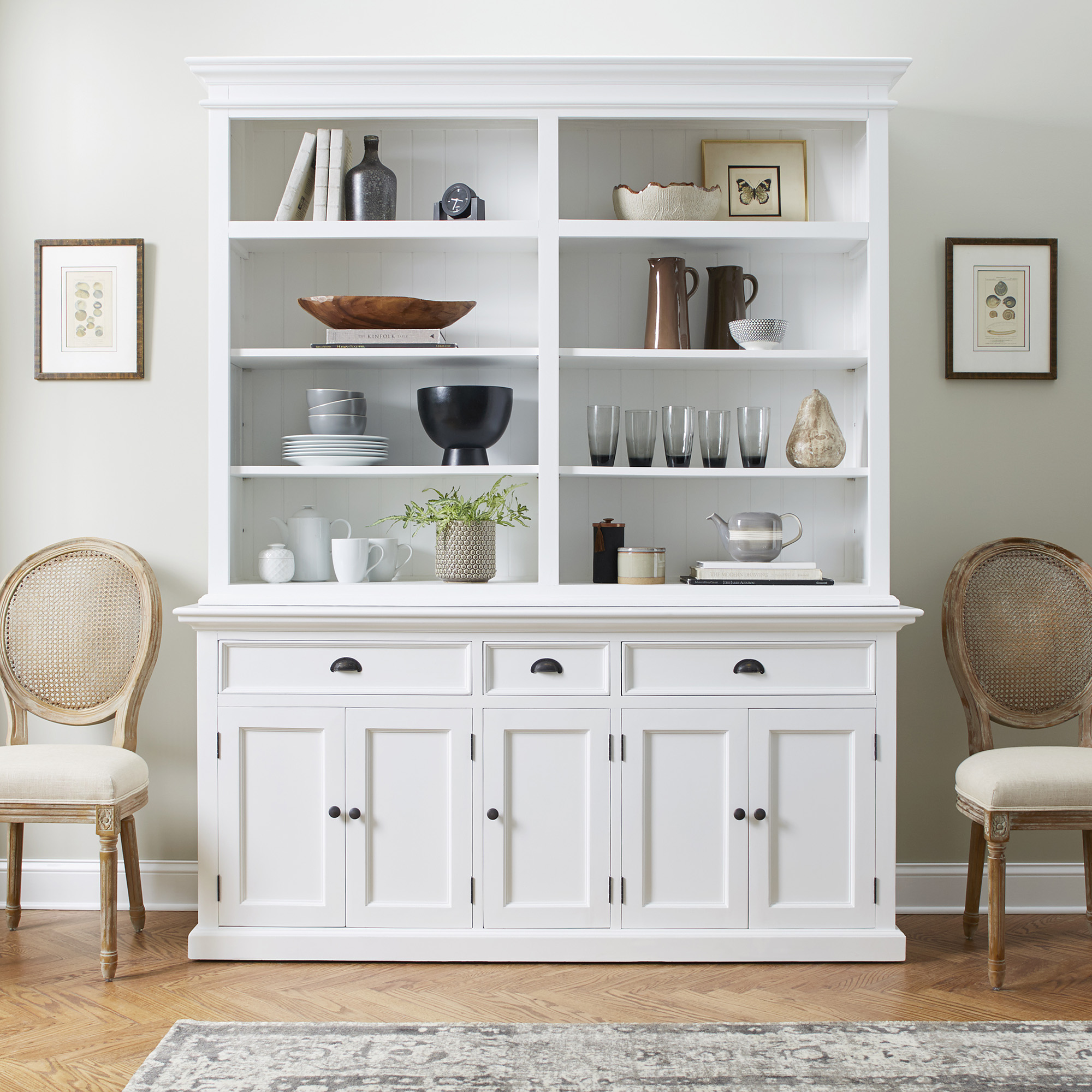 BCA606 | Halifax Hutch Bookcase 5 Doors 3 Drawers